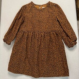 Baby Gap Leopard Long Sleeve Dress Size 4 Brown/Black